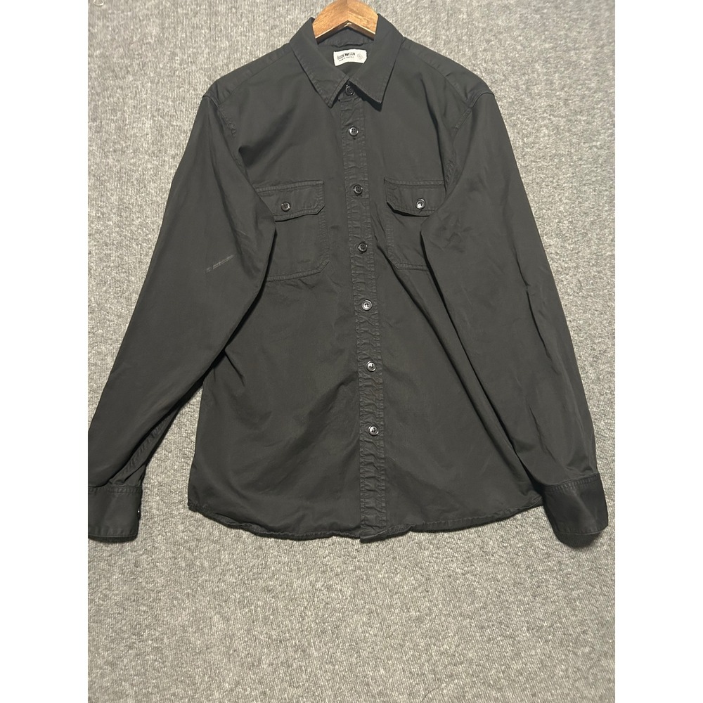 Buck mason shacket black utility mens black made in usa cotton size XL